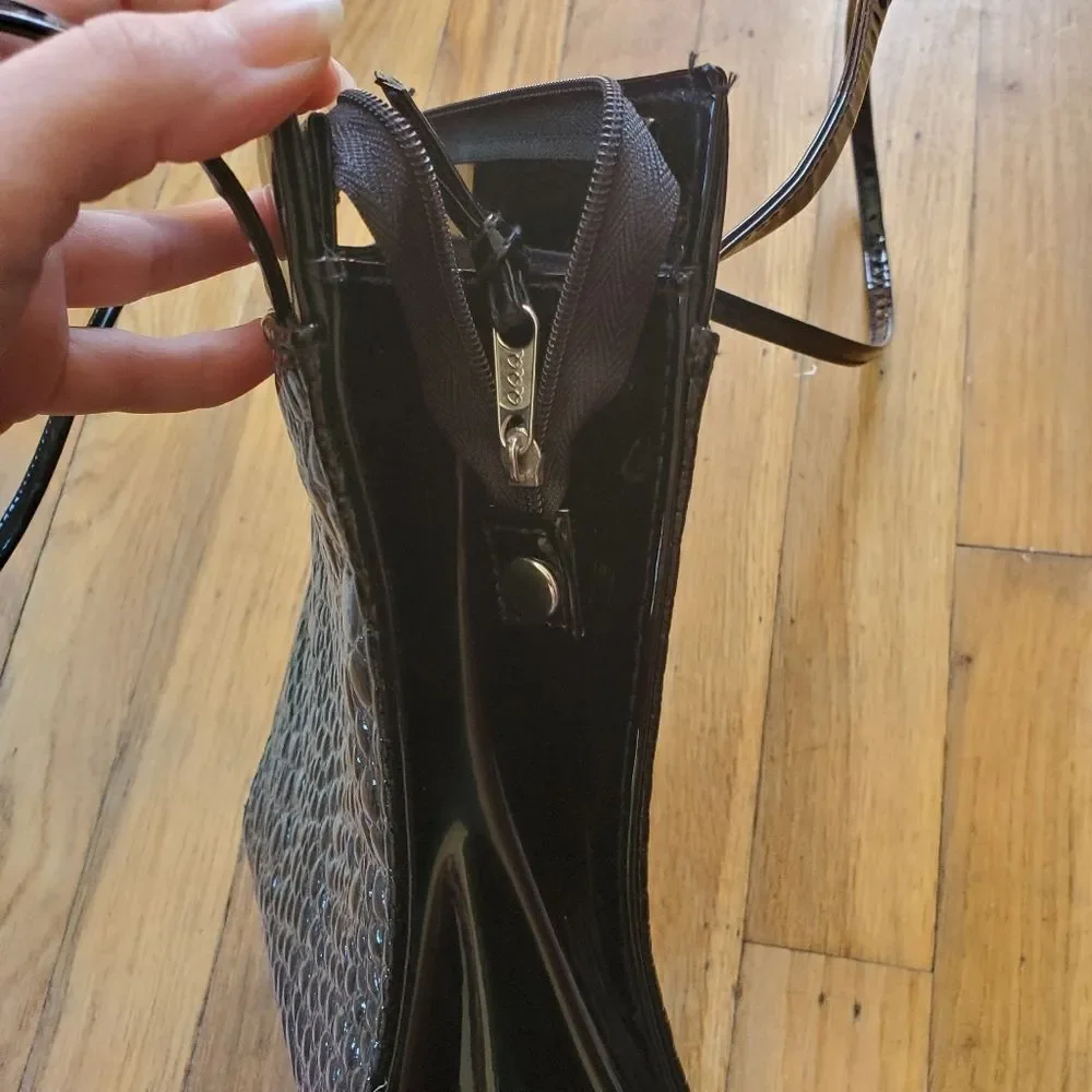 Black Embossed Shaped Shoulder‎ Bag Purse